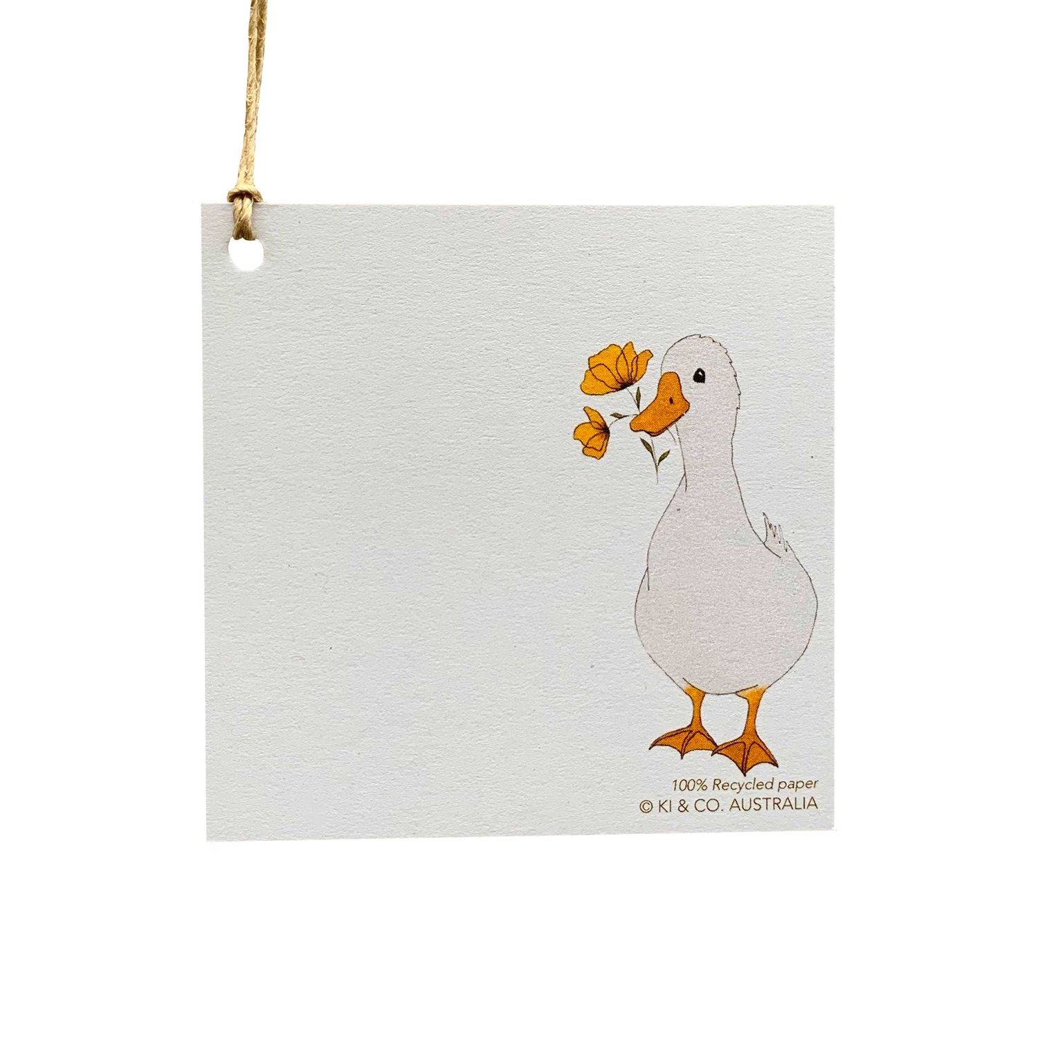 Image of Australian made gift tag - Goose with yellow flowers