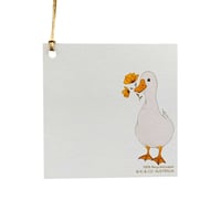 Australian made gift tag - Goose with yellow flowers