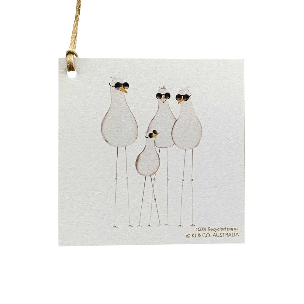 Image of Australian made gift tag - Seagull family