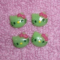 Image 1 of 4 pc Cute Halloween Zombie Kitty Nail Charms (10 mm)