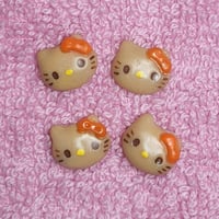 Image 3 of 4 pc Cute Hawaiian Kitty Nail Charms (10 mm)