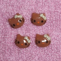 Image 2 of 4 pc Cute Hawaiian Kitty Nail Charms (10 mm)