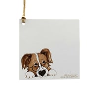 Australian made gift tag - dog with glasses