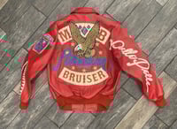 Image 1 of Pelle Pelle American Bruiser "ASAP ROCKY" Embellished Leather jacket RED