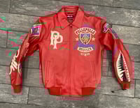 Image 2 of Pelle Pelle American Bruiser "ASAP ROCKY" Embellished Leather jacket RED