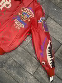 Image 3 of Pelle Pelle American Bruiser "ASAP ROCKY" Embellished Leather jacket RED