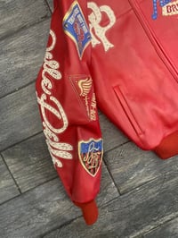 Image 4 of Pelle Pelle American Bruiser "ASAP ROCKY" Embellished Leather jacket RED
