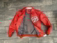 Image 2 of Pelle Pelle Greatest Of All Time Embellished Leather Jacket In Red