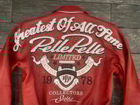 Image 3 of Pelle Pelle Greatest Of All Time Embellished Leather Jacket In Red