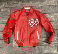 Image 4 of Pelle Pelle Greatest Of All Time Embellished Leather Jacket In Red
