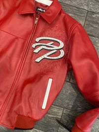 Image 5 of Pelle Pelle Greatest Of All Time Embellished Leather Jacket In Red