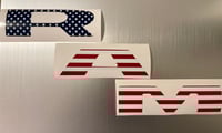 Image 2 of 2015-2018 RAM REBEL Vinyl Badge Grille Overlay Stars & Stripes Edition