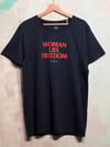 T-Shirt "WOMAN LIFE FREEDOM" M-L dark navy