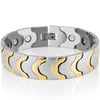 16MM Gold Plated Stainless Steel Mens Magnetic Therapy Bracelets For Arthritis Pain Relief 