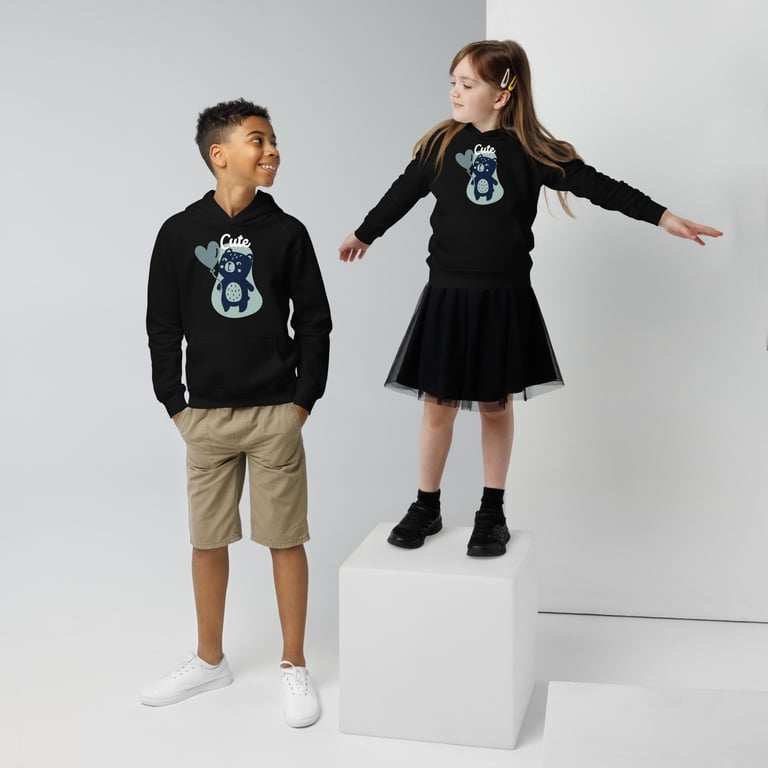 Mira Is Too Cute Kids Eco Hoodie Image 4