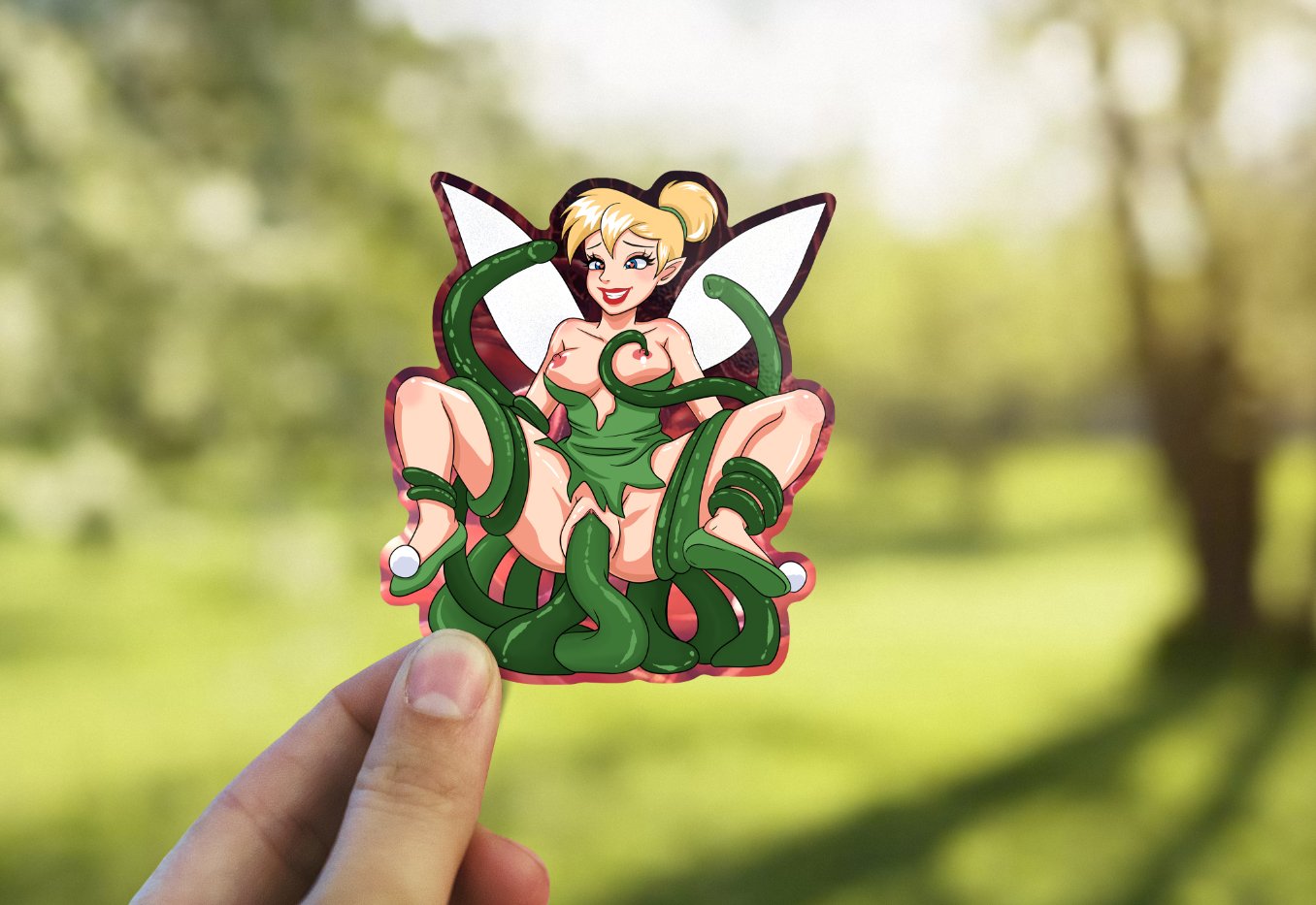 Image of Naughty Tink and Tentacles Sticker 