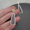 Silver Ellipse Drop Earrings