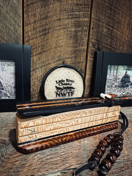 Image of Black Dymondwood/Sycamore with snakewood inlay 