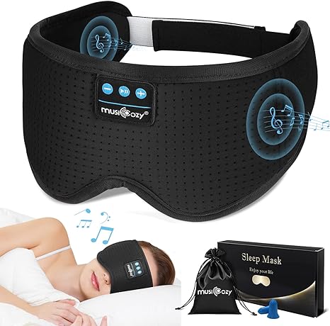 Image of MUSICOZY White Noise Sleep Headphones, Bluetooth Sleep Mask 3D