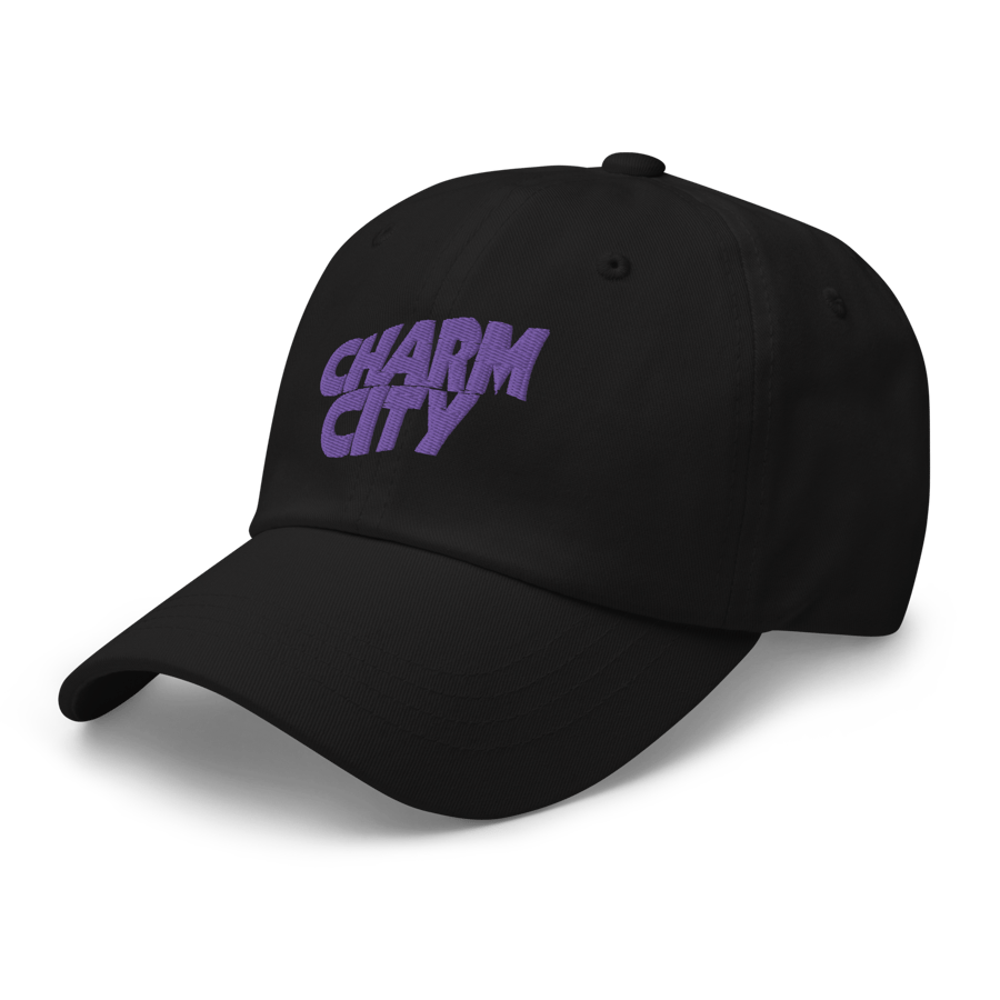 Image of Charm City Baltimore Purple Sabbath Raven Dad Hat (Black)