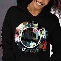 Image 2 of LFS ALL CITY SQUADRON LOGO ( FLORAL CITY / BLACK HOODIE )