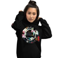 Image 3 of LFS ALL CITY SQUADRON LOGO ( FLORAL CITY / BLACK HOODIE )