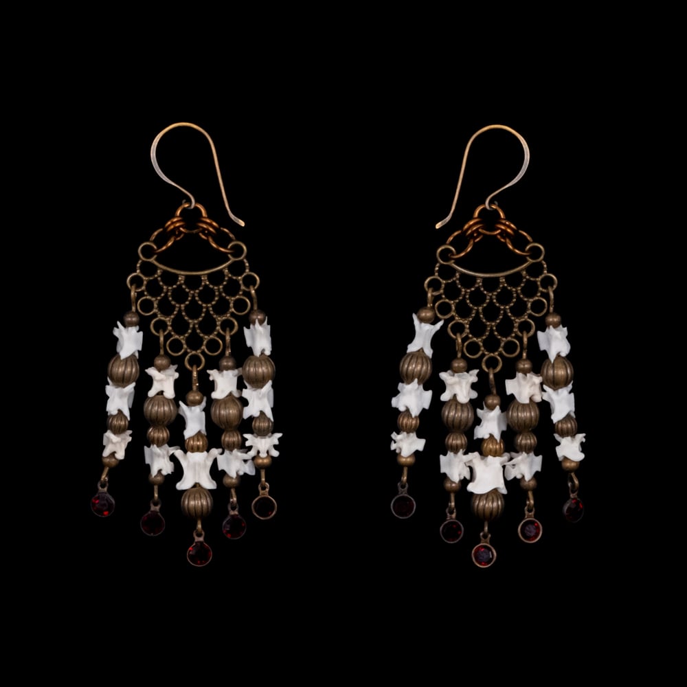 Image of "Daya" Snake Vertebrae Dangle Earrings