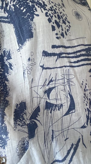 Image of Lizzie Linen/Cotton Dress - Abstract blue
