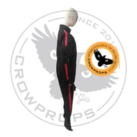 Image 3 of Black Canvas with Red and Black Webbings Flightsuit - STANDARD SIZES and TAILORED too, you choose.