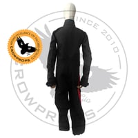 Image 2 of Black Canvas with Red and Black Webbings Flightsuit - STANDARD SIZES and TAILORED too, you choose.