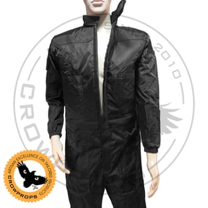 Image of Black Nylon Grey Thread Flightsuit - STANDARD SIZES and TAILORED too, you choose. 