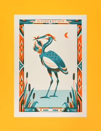 Image 1 of Blauwe Reiger (Grey Heron) (riso print - A4)