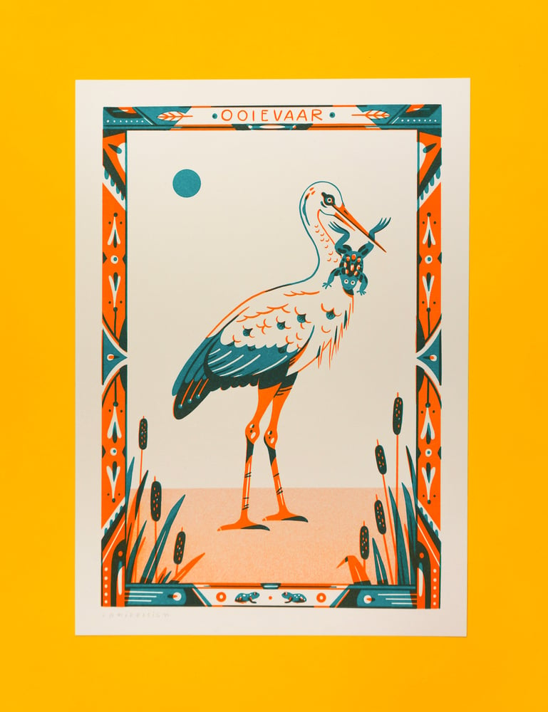 Image of Ooievaar (Stork) (riso print - A4)