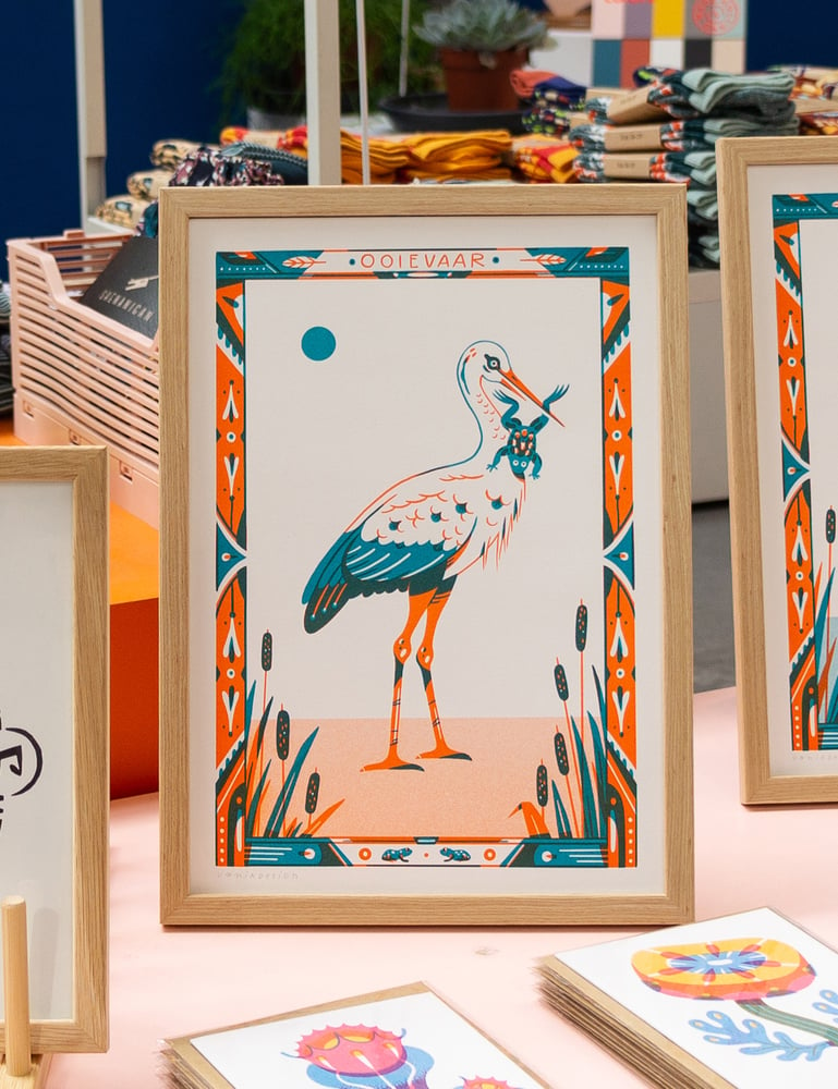 Image of Ooievaar (Stork) (riso print - A4)