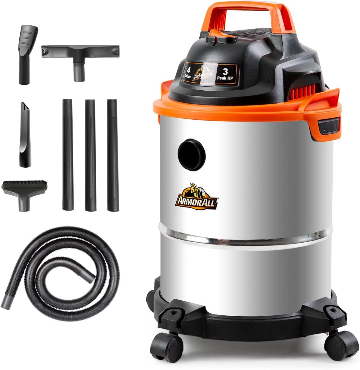 Armor All VO408S 0901 4 Gallon Wet/Dry Vac 3.0 Peak HP Shop Vacuum with