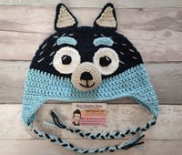Image 4 of Bluey and Bingo Inspired Character Crochet Winter Hat