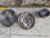 Plates with their espresso cups. 