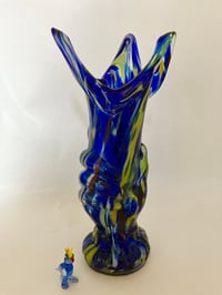 Vintage 1970s Hand Holding Torch Glass Vase