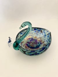 Image 1 of Vintage Murano Spatter Glass Swan Dish