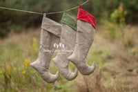Image 1 of Exclusive 100% linen Christmas stockings