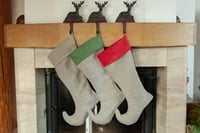 Image 2 of Exclusive 100% linen Christmas stockings