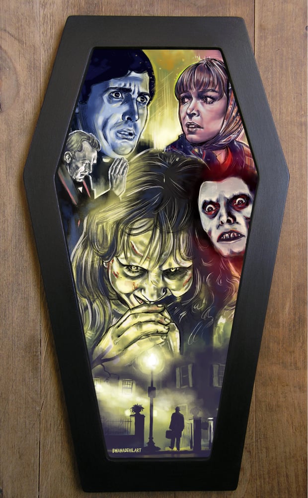 Image of The Exorcist Coffin framed Art (SHIPPING WORLDWIDE!)