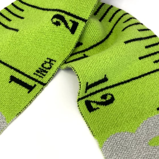 Image of Slime green tape measure scarf