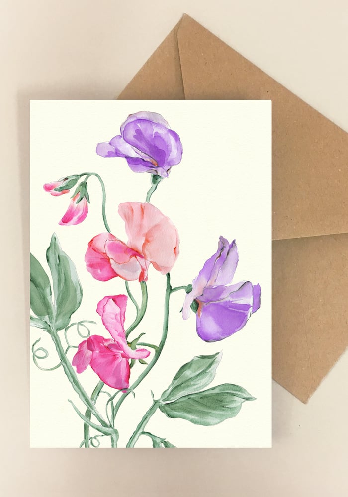 Image of 5 Notecards Lathyrus 1028