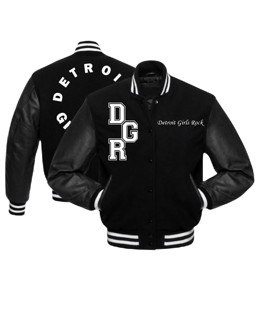 Image of Black DGR Letterman Jacket w/Black Sleeves (Pre-Order) 