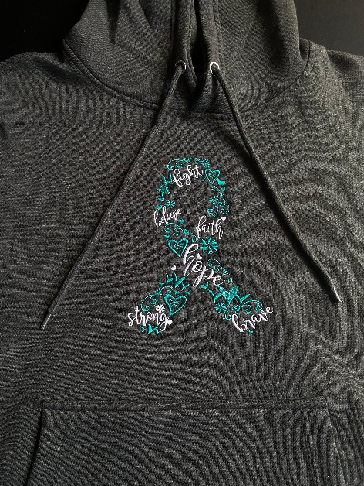 Cancer Ribbon/Awareness Hoodies (Choose your colors) Embroidered