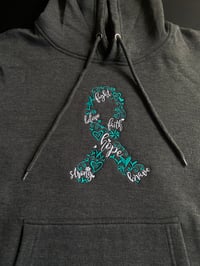 Image 2 of Cancer Ribbon/Awareness Hoodies (Choose your colors) 