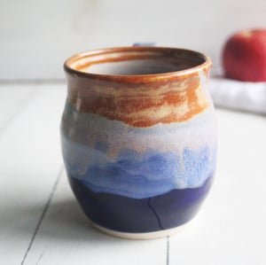 Image of Gorgeous Colorful 14 oz. Mug, Handmade Pottery Coffee Cup with Dripping Glazes