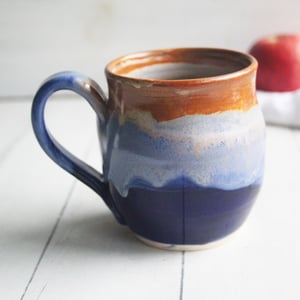 Image of Gorgeous Colorful 14 oz. Mug, Handmade Pottery Coffee Cup with Dripping Glazes