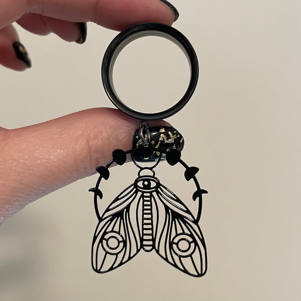 Image of Black Simple Moth Tunnel Dangles (sizes 2g-2")